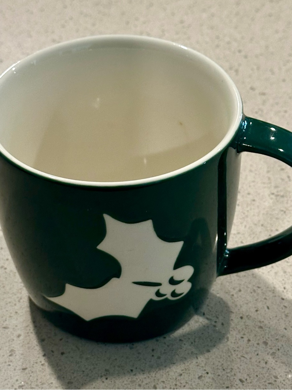 Starbucks Dark Green Mug with White mistletoe